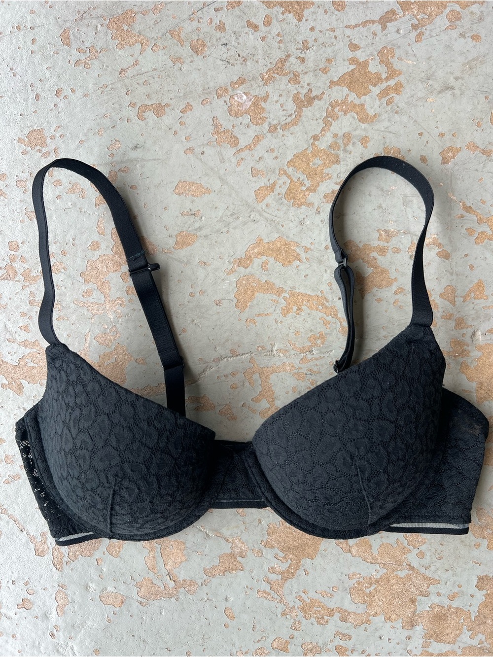 Auden Black Lace Leopard Print Bra